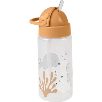 DONE BY DEER Láhev s brčkem Sea Friends Hořčicová