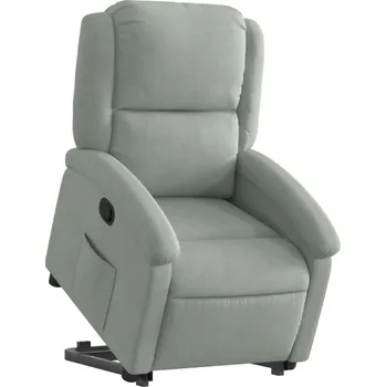 Křeslo Zvedací polohovací křeslo samet 3204300 světle šedé
