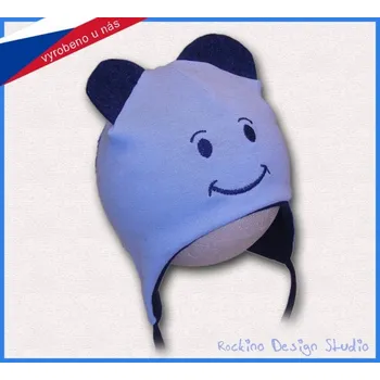Kojenecká čepice ROCKINO Dětská čepička veselý obličej, modrá Varianta: 40cm