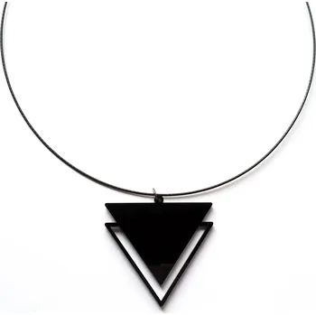 Náhrdelník TRIANGLE DOUBLE BLACK černý náhrdelník černý náhrdelník