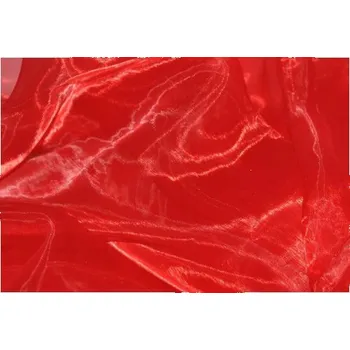 Organza, červená, látka, metráž šíře 150 cm
