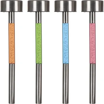 Venkovní osvětlení Solární lampy s barevným světelným panelem sada 4 ks