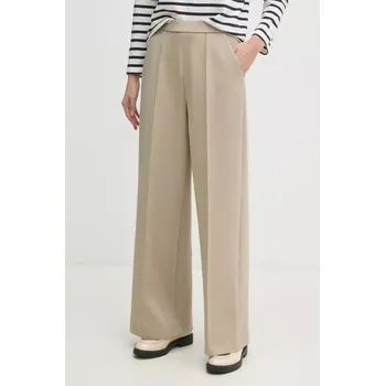 Dámské kalhoty Kalhoty Calvin Klein dámské, béžová barva, široké, high waist, K20K208179 80X, vel. 36