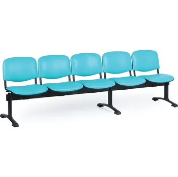 Antares Kožená lavice do čekáren VIVA, 5-sedák, tyrkysová