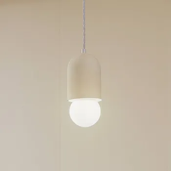 Lindby závěsné světlo Nielson, Ø 11 cm, béžové, sádra - Stínidlo na lampu - Ø 10 cm, výška 2,5 cm; výška stínidla 25 cm béžová, bílá 1 x 15 W LED - Doprava zdarma