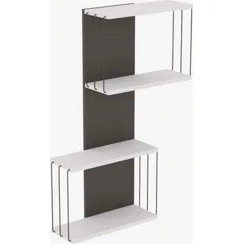 police Nástěnná police ARAGO, bílá/antracit + vyzvednutí ZDARMA