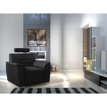 Křeslo Křeslo se záhlavníkem WILUNA, černá látka + vyzvednutí ZDARMA