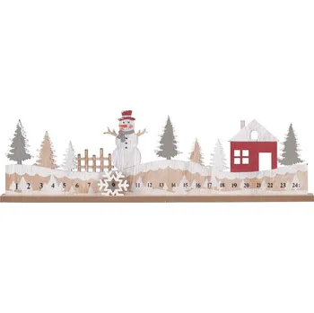 Dekorace dřevo, adv.kalendář450x150mm sněhuláci