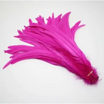 Kohoutí peří barvené 20-30cm, barva fuchsiová