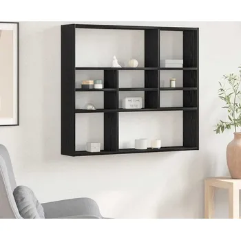 police vidaXL Nástěnná police 90x16x78 cm [802942] Barva: Černý dub