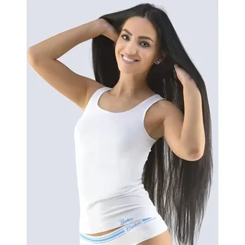 Dámské prodloužené tílko GINA Natural Bamboo 08028P bílá dunaj S/M