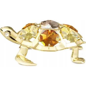 Figurka Figurka želvy zlatá dekorace glamour s krystaly