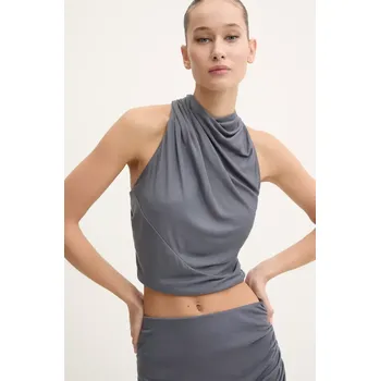 Dámská mikina Halenka Rick Owens Lilies dámská, šedá barva, hladká, LI02D5121RV 90X, vel. 34