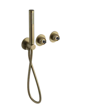 Vodovodní baterie Sapho Ultramix Tělo podomítkové sprchové baterie s ruční sprchou, 2 výstupy, zlato mat, UT045G-1