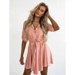 Růžové lehké šaty FOGGY s knoflíky
