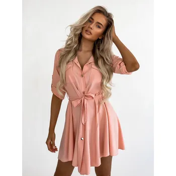 Dámské šaty Růžové lehké šaty FOGGY s knoflíky