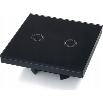 vypínač Dotykový Skleněný Vypínač Světla Dvojitý Černý
