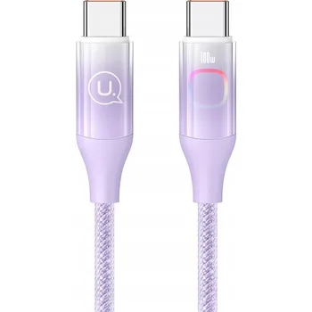 Datový kabel Kabel USB-C - USB-C P4Y, 1,2 m, fialový