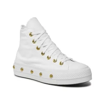 Dámská obuv Plátěnky Converse Chuck Taylor All Star Lift Platform Star Studded A06787C Bílá 37