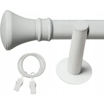 Garnýž GARNÝŽ JEDNOŘADÁ LOFT 300CM SILNÁ TRUBKA 25MM ČERNÁ BÍLÁ KONCOVKY