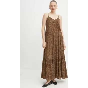 Dámské šaty Šaty MICHAEL Michael Kors hnědá barva, maxi, MR582IDGRY 88X, vel. XS