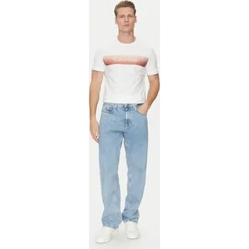 Pánské tričko Calvin Klein T-Shirt Linear Ombre K10K114163 Bílá Regular Fit S