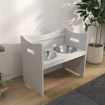 Miska pro psa Nerezové misky na krmení 54x31,5x47cm | bílé