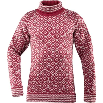 Pánský svetr Norský vlněný svetr s rolákem Devold Svalbard červená M