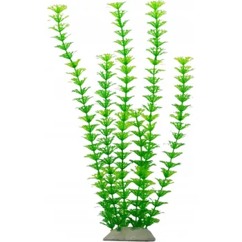 umělá květina UMĚLÁ ROSTLINA DO AKVÁRIA ZELENÁ PLOVOUCÍ DEKORACE XXL 35 cm