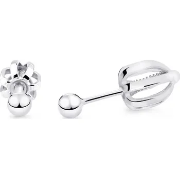 Náušnice Steel Edge Náušnice pecky na šroubek stříbrné 310413007