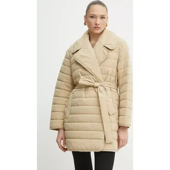 Bunda BOSS béžová barva, přechodná, oversize, 50535340 08X, vel. 38