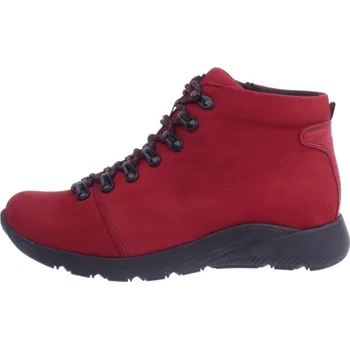 Dámské polobotky OBUV JANA ČR Boty JANA 364 červené dámské kožené kotníkové Velikost: 41