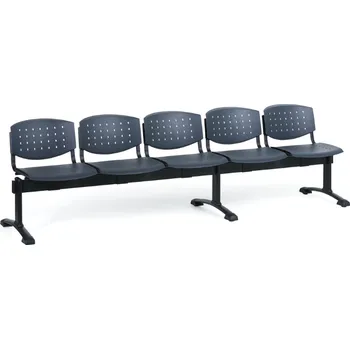 Antares Plastová lavice do čekáren TONY, 5 míst, šedá