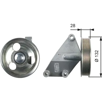 Vratná/vodicí kladka, klínový žebrový řemen GATES T36428