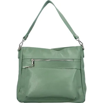 Kabelka Zajímavá dámská kožená kabelka Fantazie, světle zelená