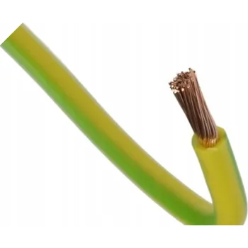 elektrický kabel Elektrokabel Kabel kulatý elektrický lanko LGY4 Žlutozelený 1m