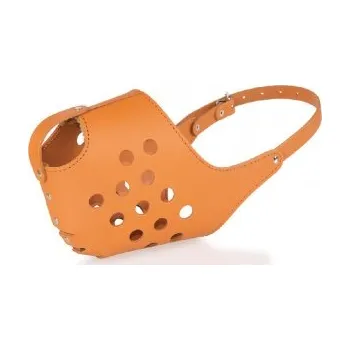 Náhubek pro psa Náhubek plný - kůže koňak č. 1 L