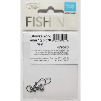 Rybářský háček Mini jigová hlavička - 1g háček č. 6 - York