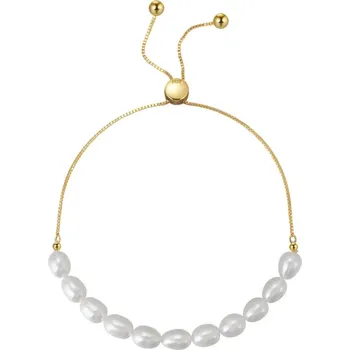 Náramek Majya Stříbrný nastavitelný náramek s perlami EBBA pozlacený Ag/; ≤5,23 g 11719