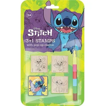 Dětské razítko Razítka 3 plus 1 s voskovkou Lilo a Stitch