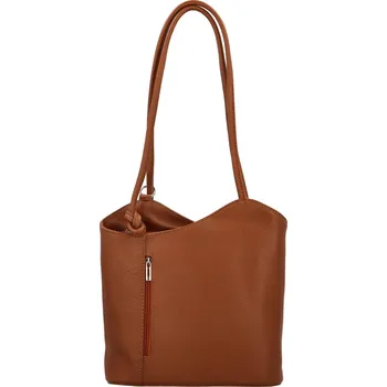 Kabelka Luxusní dámský kožený kabelko-batůžek Livira, hnědý