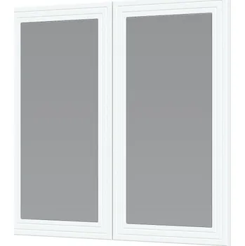 Koupelnový nábytek HELLEM koupelnová horní závěsná skříňka 70x80/2D se zrcadlem, bílá + vyzvednutí ZDARMA