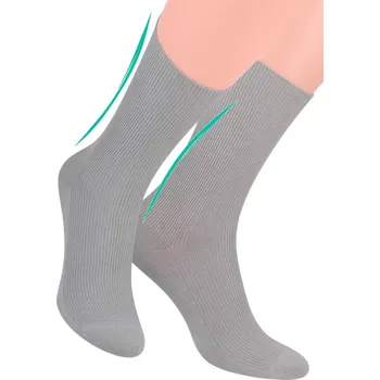 Pánské oblečení Pánské zdravotní ponožky žebrované STEVEN Barva/Velikost: šedá / 39/42