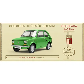 Čokoláda CHOCO POLA - Polski Fiat 126p „Maluch“- hořká čokoláda 100g