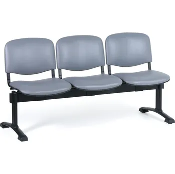 Antares Kožená lavice do čekáren VIVA, 3-sedák, šedá