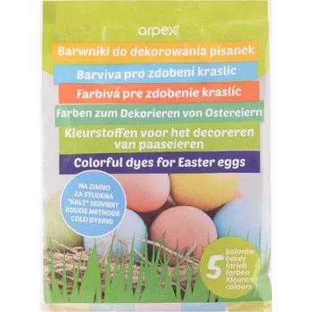 Velikonoční dekorace Barvy na vajíčka 5 barev, za studena
