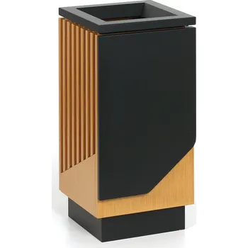 Odpadkový koš Odpadkový koš 49 l, černý/imitace dřeva