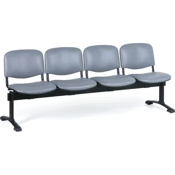 Antares Kožená lavice do čekáren VIVA, 4-sedák, šedá
