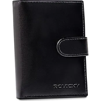 Peněženka Černá kožená peněženka Rovicky 10L s upínkou + RFID