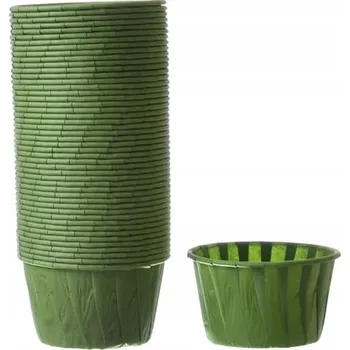 Jednorázové nádobí Papírové košíčky na pečení ZELENÉ 50x39mm / 48ks